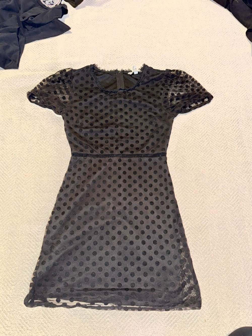 Speechless Black Polka Dot Mesh Mini Dress Size Small [SKU:045] - Picture 2 of 6